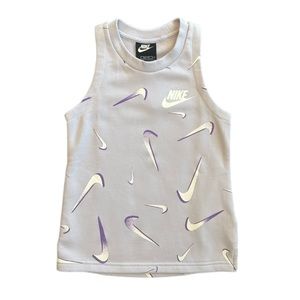 Nike sportswear girls light purple terry slim fit tank top small new with tags